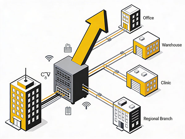 Scalable commercial cabling support for growing businesses and multi-site operations